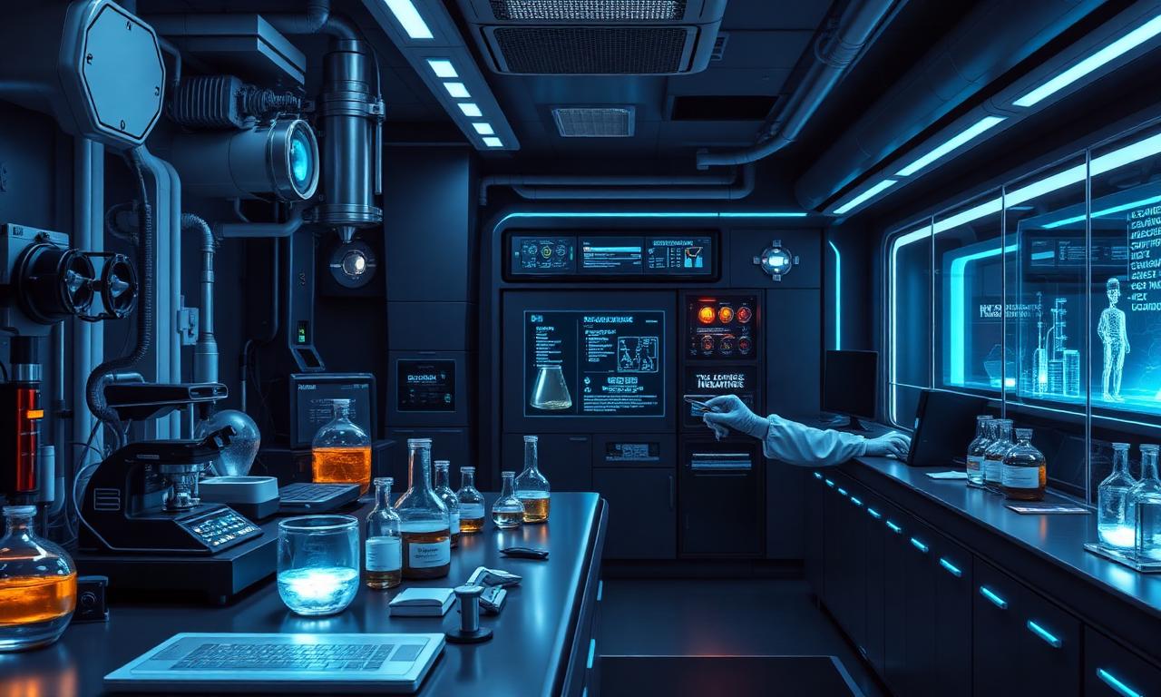 Modern environmental laboratory with air sampling and analytical instruments